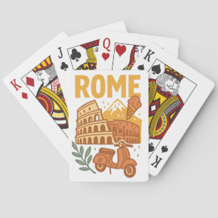 Rome Italy Minimalist Hand-Drawn Colosseum Playing Cards