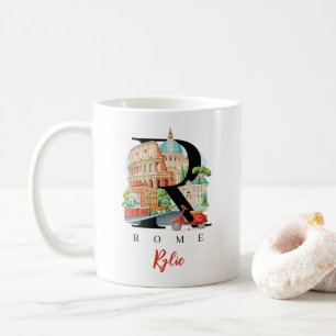 Rome Italy Monogram Letter R Personalized Gift Coffee Mug