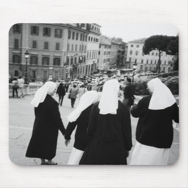 Rome Italy, Nun Patrol! (NR) Mouse Mat (Front)