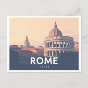 Rome Italy Pastel Travel Design Postcard