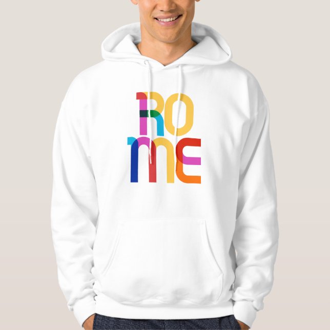 Rome Italy Pop Art Letters Hoodie (Front)
