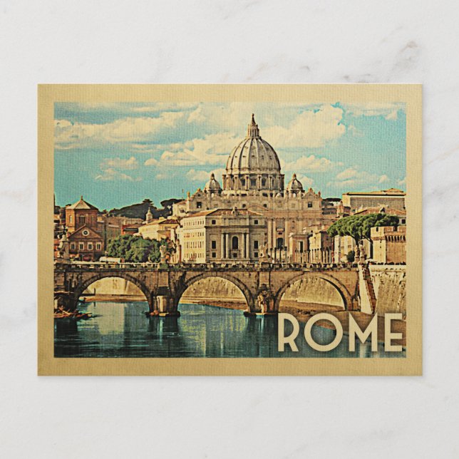 Rome Italy Postcard Vintage Travel (Front)