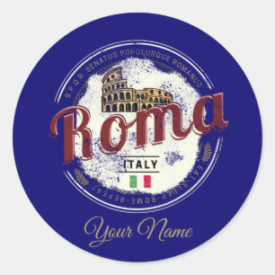 Rome Italy Retro Colosseum Vintage Holiday Classic Round Sticker