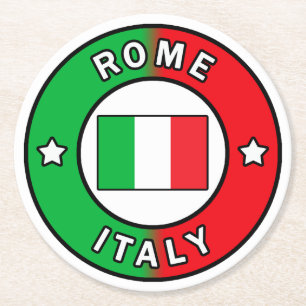 Rome Italy Round Paper Coaster