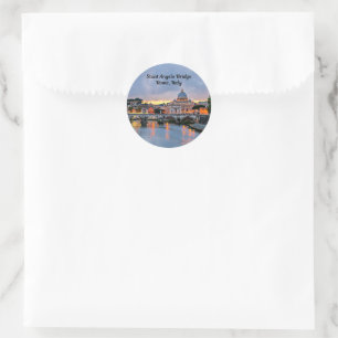 Rome, Italy - Saint Angelo Bridge, Classic Round Sticker