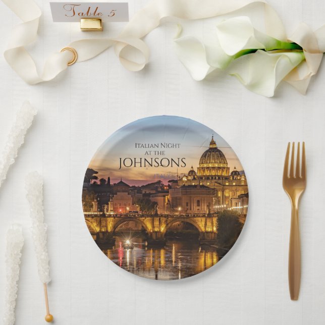 Rome Italy Scenic Paper Plate (Wedding)
