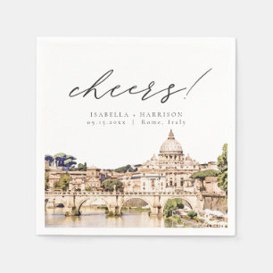 Rome Italy Skyline Destination Travel Wedding Napkin