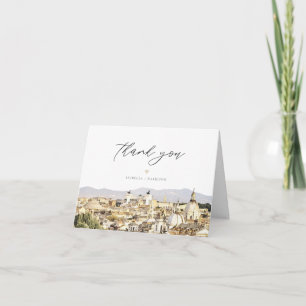 Rome Italy Skyline Destination Wedding Thank You Card