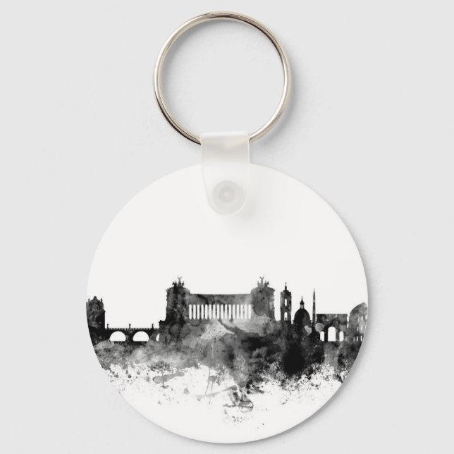 Rome Italy Skyline Key Ring (Front)