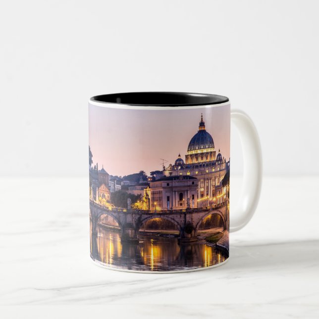 Rome Italy - St Peters Cathedral Two-Tone Coffee Mug (Front Right)
