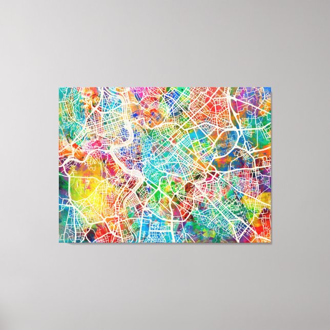 Rome Italy Street Map Canvas Print (Front)