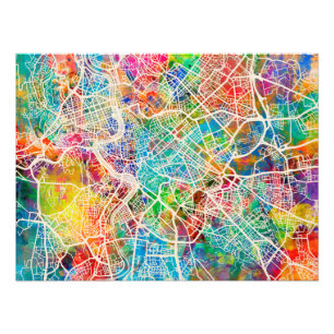 Rome Italy Street Map Photo Print
