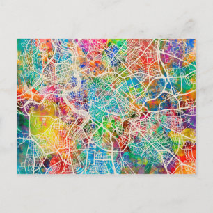 Rome Italy Street Map Postcard