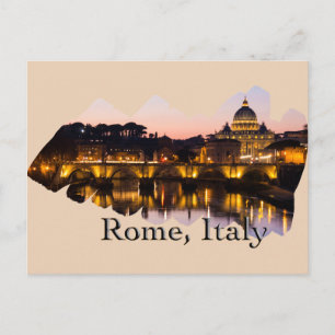 Rome, Italy: The Romantic City at Night Postcard