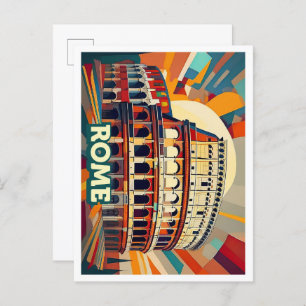 Rome Italy Travel artistic colourful Postcard
