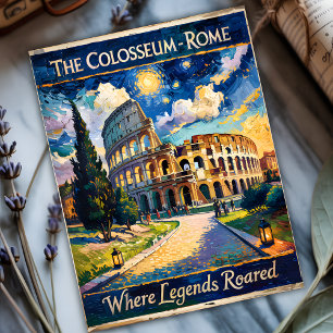 Rome Italy Travel Colosseum Starry Night Van Gogh  Postcard