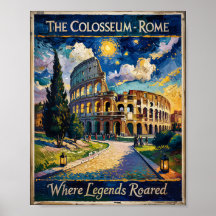 Rome Italy Travel Colosseum Starry Night Van Gogh