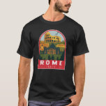 Rome Italy Travel Retro Emblem T-Shirt<br><div class="desc">Rome Colosseum vector art design. Rome is located in the central-western portion of the Italian Peninsula,  within Lazio,  along the shores of the Tiber.</div>