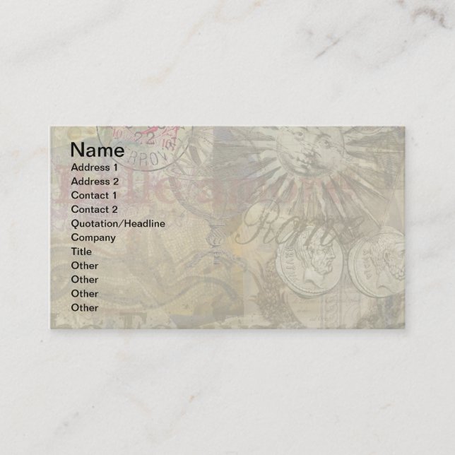 Rome Italy Travel Vacation Holiday City Business Card (Front)