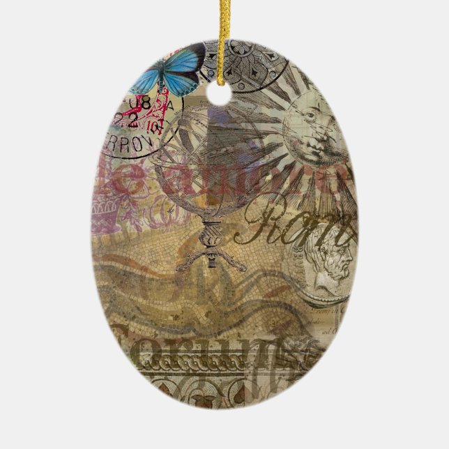 Rome Italy Travel Vacation Holiday City Ceramic Tree Decoration (Front)