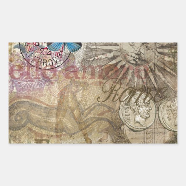 Rome Italy Travel Vacation Holiday City Rectangular Sticker (Front)