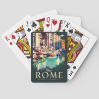 Rome Italy Trevi Fountain Illustration Travel Art