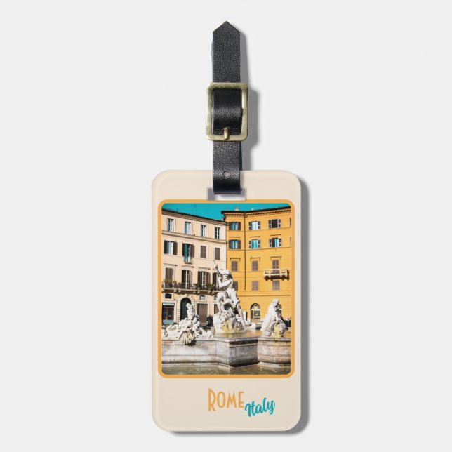 Rome, Italy: Trevi Fountain Vintage Style Luggage Tag (Front Vertical)