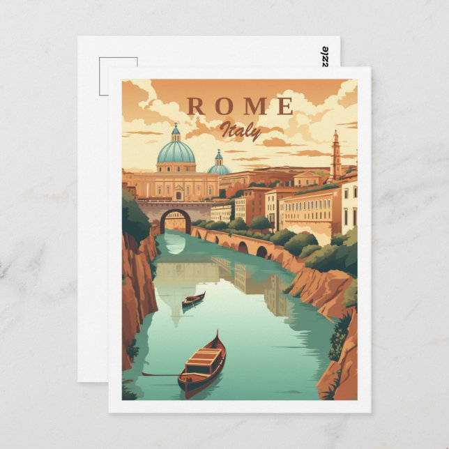 Rome Italy Vintage Famous Travel Place Postcard (Front/Back)