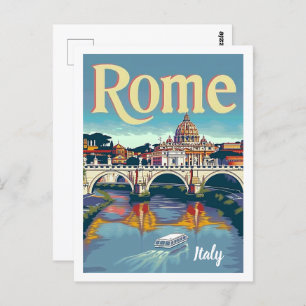 Rome Italy Vintage Famous Travel Place Postcard
