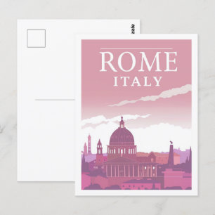 Rome Italy Vintage Famous Travel Place Postcard