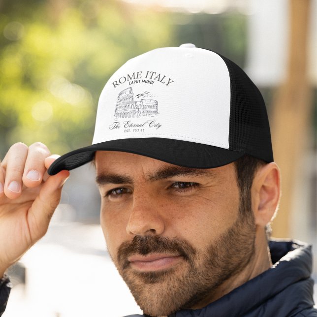 Rome Italy Vintage Landscape Roman Colosseum Trucker Hat (Creator Uploaded)