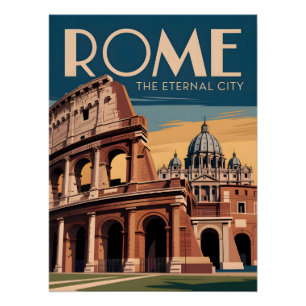 Rome Italy vintage Poster