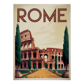 Rome Italy vintage Poster