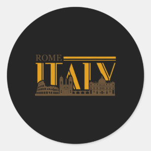 Rome Italy Vintage Retro Roma Italian Vacation Gif Classic Round Sticker