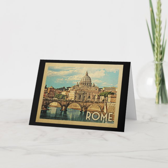 Rome Italy Vintage Travel Card (Front)