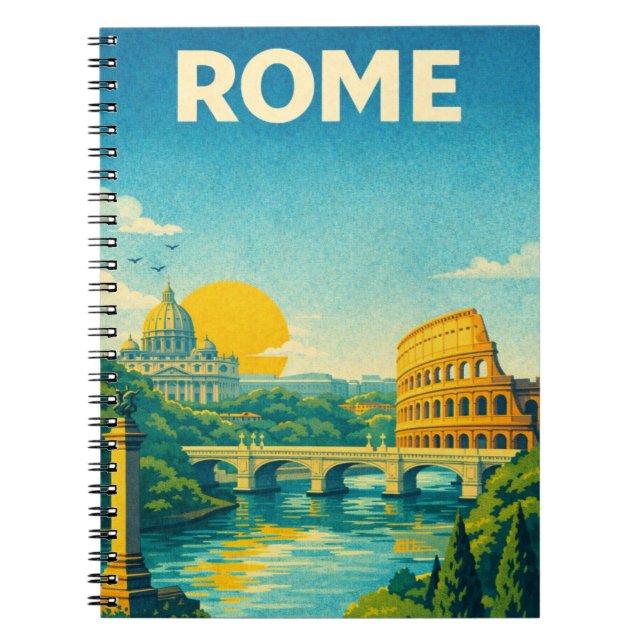 Rome Italy Vintage Travel Notebook (Front)