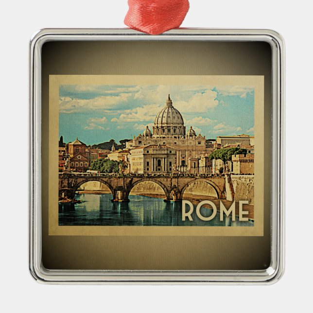 Rome Italy Vintage Travel Ornament (Front)
