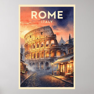 Rome Italy Vintage Travel Poster