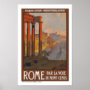 Rome Italy Vintage Travel Poster
