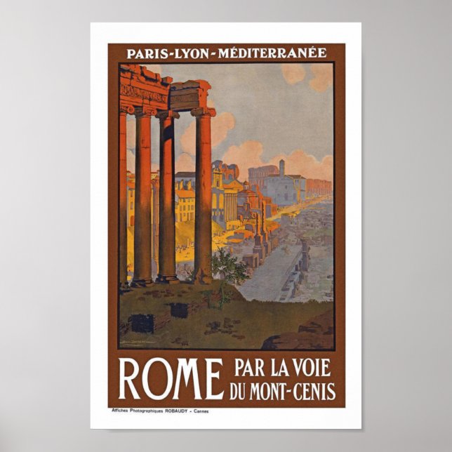 Rome Italy Vintage Travel Poster (Front)