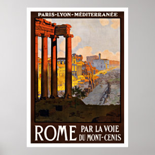 Rome Italy Vintage Travel Poster