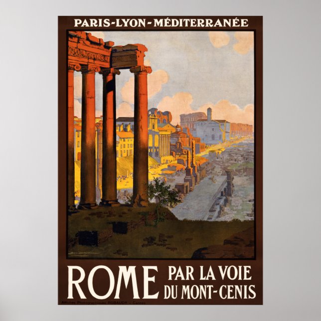 Rome Italy vintage travel poster (Front)