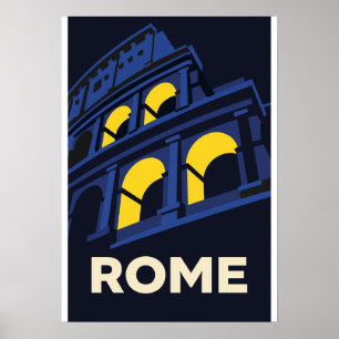 Rome Italy Vintage Travel Poster Retro City