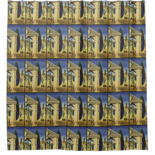 Rome Italy Vintage Travel Poster shower curtain
