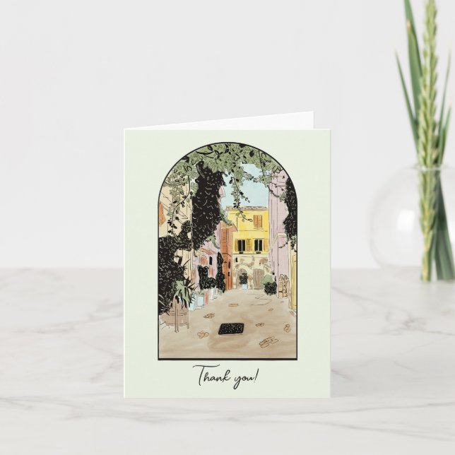 Rome Italy Watercolor  Thank You Card (Front)