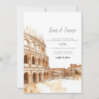 Rome Italy Watercolor Wedding