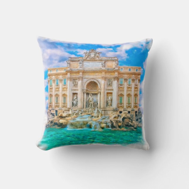 Rome - La Dolce Vita - Trevi Fountain Cushion (Front)