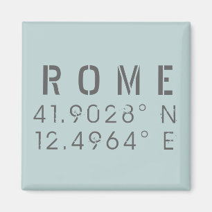 Rome Latitude and Longitude Magnet