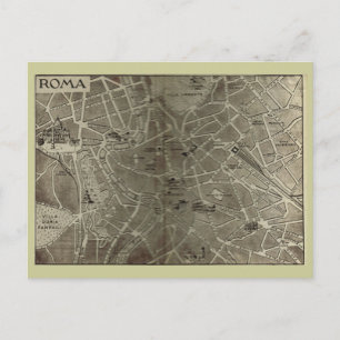 Rome, Map dating to the end of the 19th century Postcard