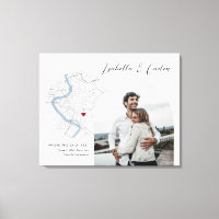 Rome Map Wedding Engagement Photo Gift